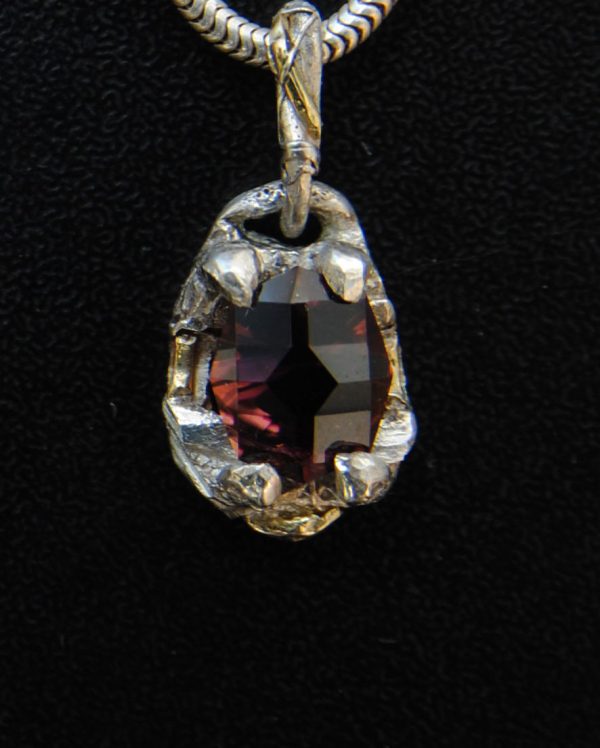 pendentif argent tourmaline bijou artisanal unique fait main ile d’oleron