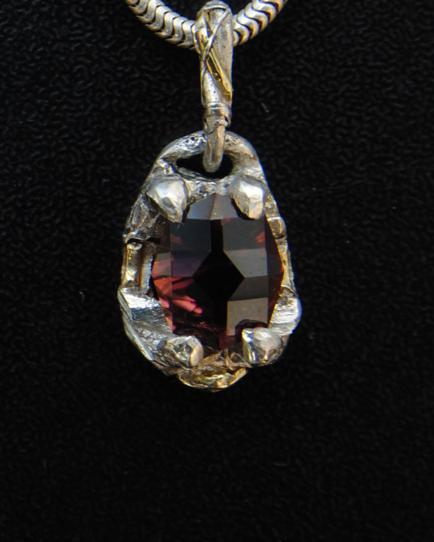 pendentif argent tourmaline bijou artisanal unique fait main ile d’oleron