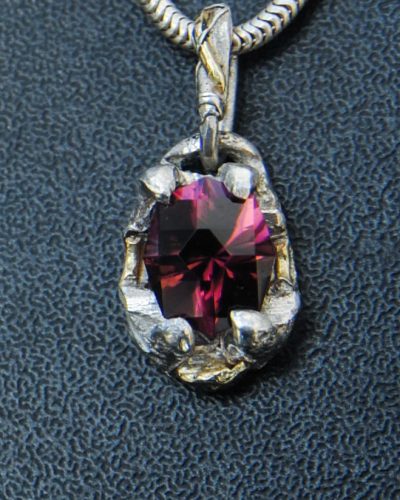 pendentif argent tourmaline bijou artisanal piece unique fait main ile d oleron fusyom
